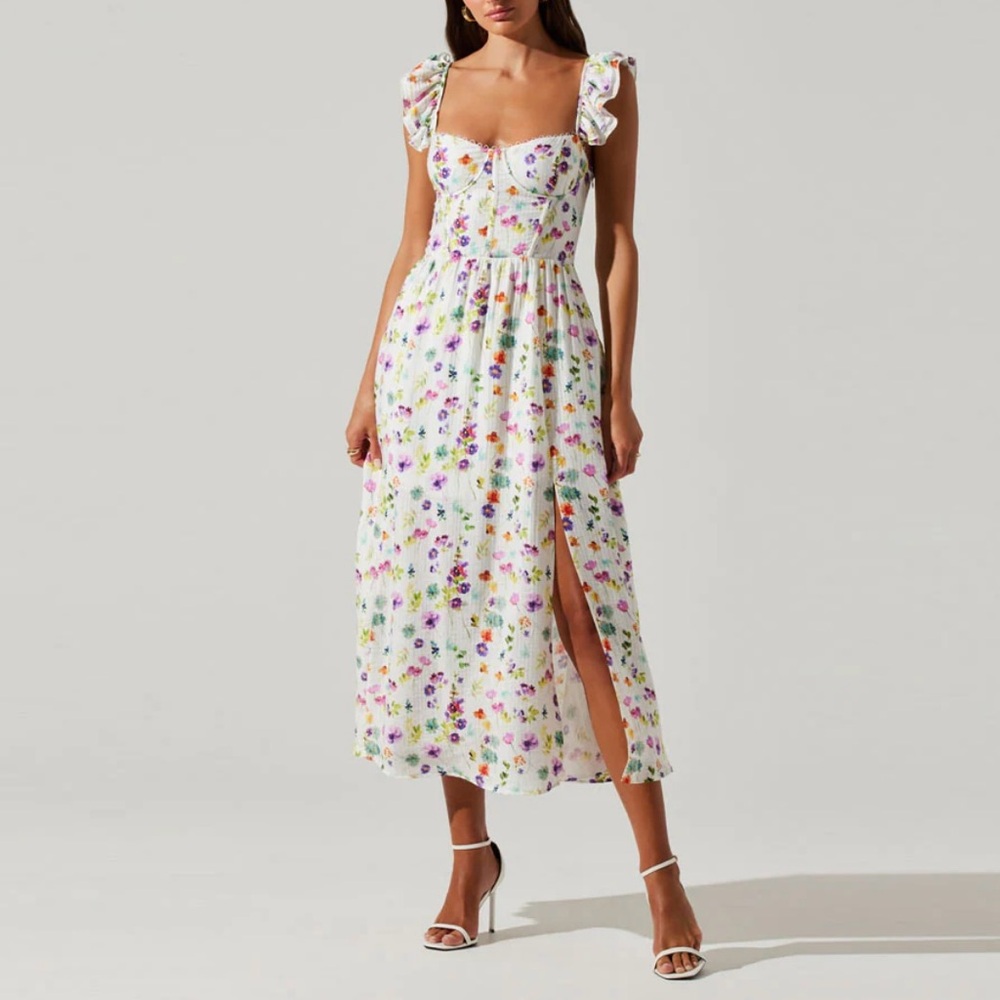 NWT ASTR the Label Wedelia Floral Bustier Midi Dress